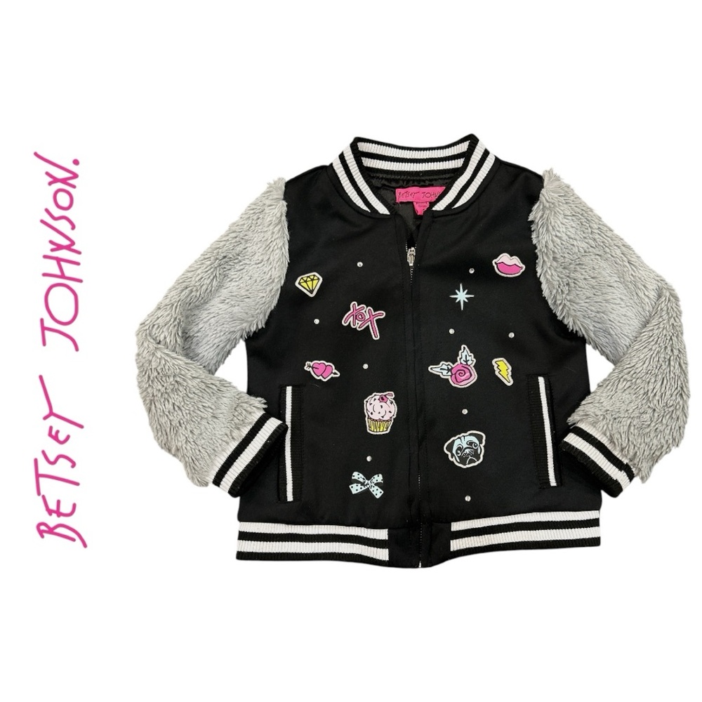 Betsey Johnson Rock & Roll Love Kids Bomber Jacket - Size L